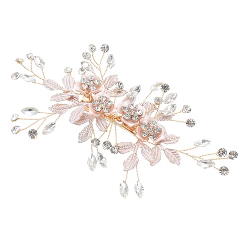 HONMEET Einzigartiger Haarkamm Mit Strass Und Blumenblättern Stilvoller Brautkopfschmuck Haarschmuck Für Die Braut von HONMEET