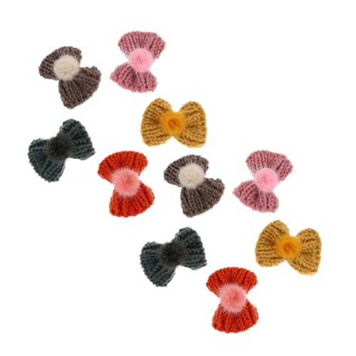HONMEET 12stücke Gestrickte Bowknoten Dekorative Accessoires Für Haar Und Taschen Niedliche Kopfbedeckungen Verschiedenen Farben Für Bastelprojekte Und von HONMEET