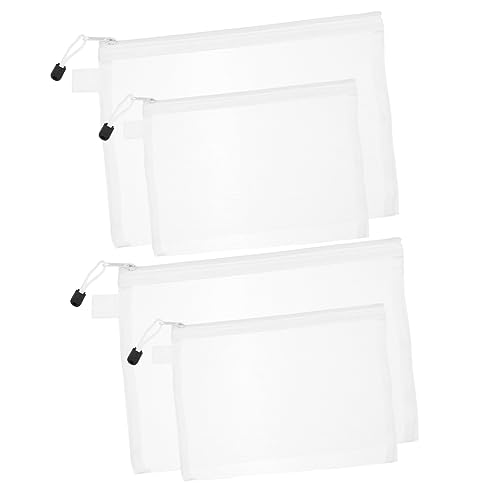 HONMEET Dokumententasche Mit Reißverschluss Netz-aufbewahrungsbehälter 4 Stück Für Bürobedarf Kosmetika Und Stifte Leicht Und Tragbar von HONMEET