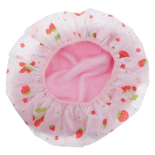 HONMEET Doppelschichtige Duschhaube Mit Erdbeer Druck Elastisch Schnell Trocknend Einheitsgröße Für Damen Und Herren Duschzubehör von HONMEET