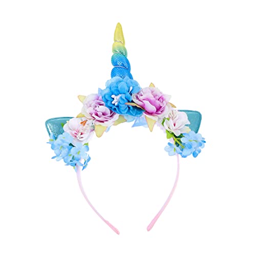 HONMEET Kopfschmuck Einhorn-Stirnband Kopfbedeckung Für Braut Kinder Blumenmädchen Haarschmuck Für Hochzeit Haarreifen Horn- Mädchen-Haargummis Einhorn-Kind-Haarband Kinder-Tiara von HONMEET