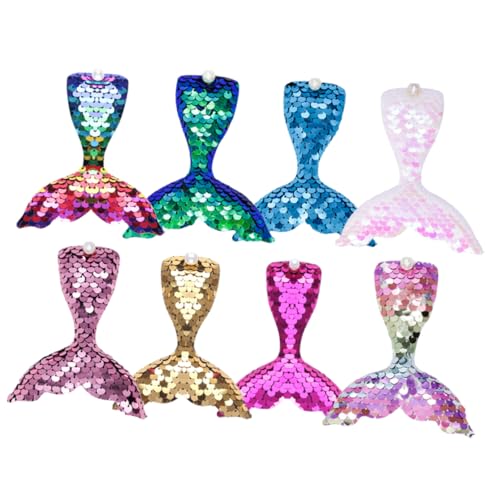 HONMEET 8stücke Teiliges Glitzernde Haarspangen Im Design Meerjungfrauen-schweifs Für Mädchen Farbenfroh Dekorativ Für Geburtstagsfeiern Und Besondere Anlässe von HONMEET