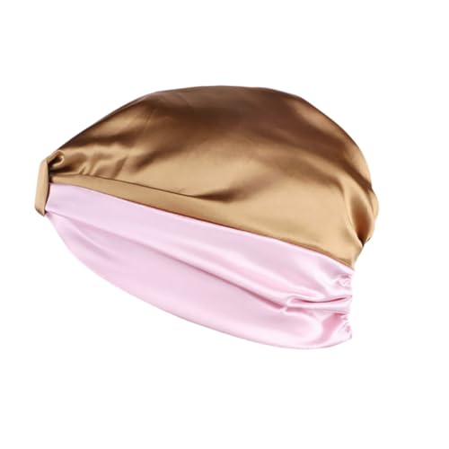 HONMEET Khaki Und Satin Schlafhaube Für Damen Doppel-lagen Imitation Seide Elastisch Für Haarpflege Beim Schlafen Waschen Behandlungen von HONMEET