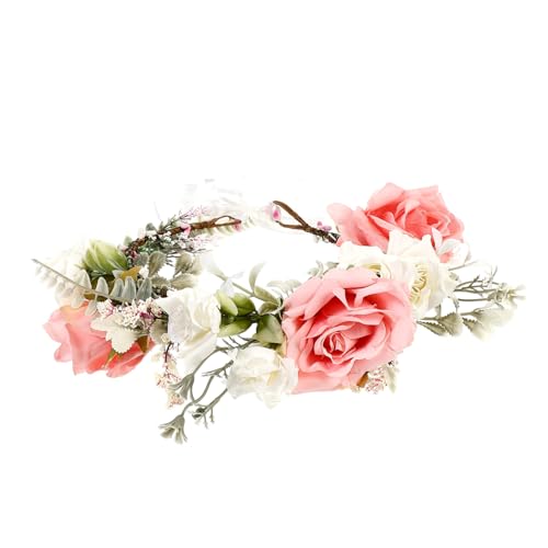 HONMEET Rose Blume Crown Garland Braut Kopfschmuck Für Hochzeit Floral Kopfstück Wunderschöne Berühren von HONMEET