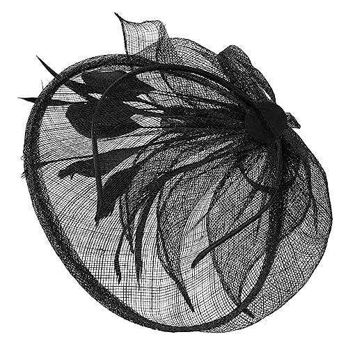 HONMEET Tea Party Fascinator Hut Für Braut Vintage Haarschmuck Mit Federn Eleganter Hochzeits-kopfschmuck Für Und Anlässe Schwarz von HONMEET