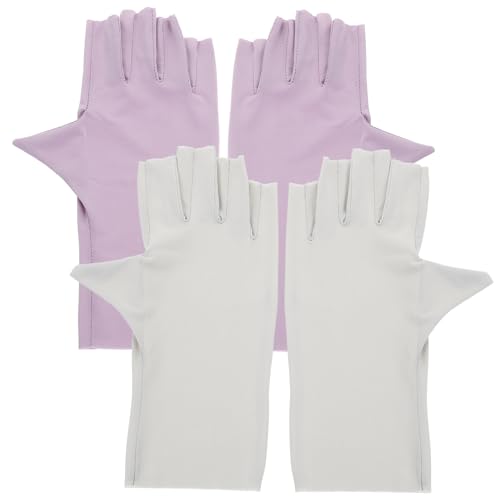 HONMEET 2paare Uv-schutzhandschuhe Für Maniküre Anti-uv-handschuhe Fingerlose Handschuhe Sonnenschutz Für Nägel Atmungsaktiv Und Bequem Geeignet Für Gel-nagellampen Und Nailart von HONMEET