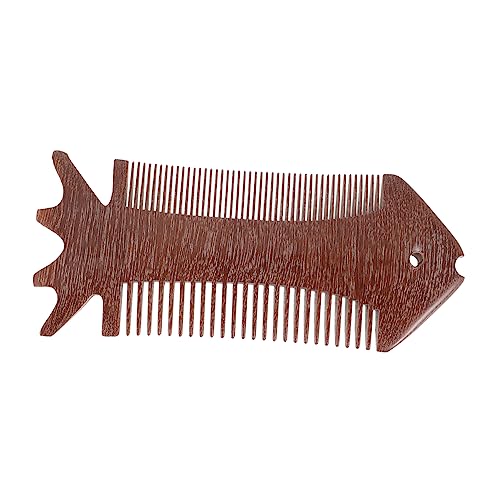 HONMEET Fischform Sandelholz Kamm Handgefertigter Massagekamm Antistatischer Haarkamm Für Männer Für Haartypen Fördert Die Durchblutung Und Sorgt Für Angenehmes Griffegefühl von HONMEET
