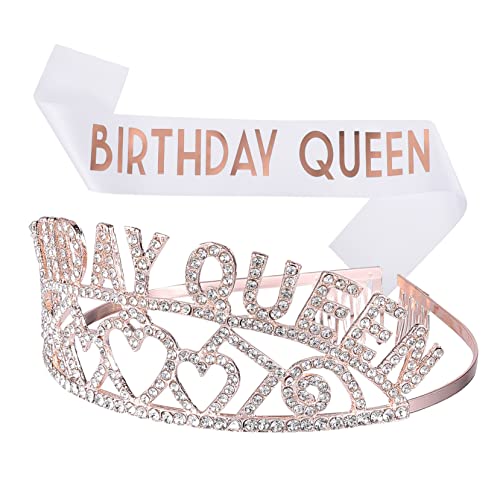 HONMEET Einzigartiges Geburtstagsparty-accessoire Geburtstagskönigin-schärpe Und Set Party-schärpe Stirnband von HONMEET