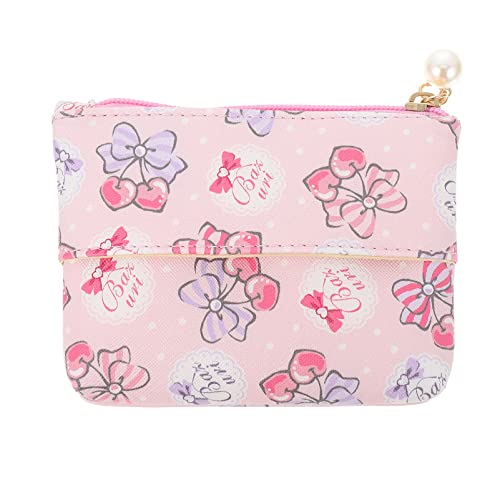 HONMEET Kleiner Kosmetiktasche aus PVC Kleine Weiche Geldbörse für Reisen Praktische Münztasche mit Floralem Design für Schlüssel und Kleine Gegenstände Langlebig und Leicht von HONMEET