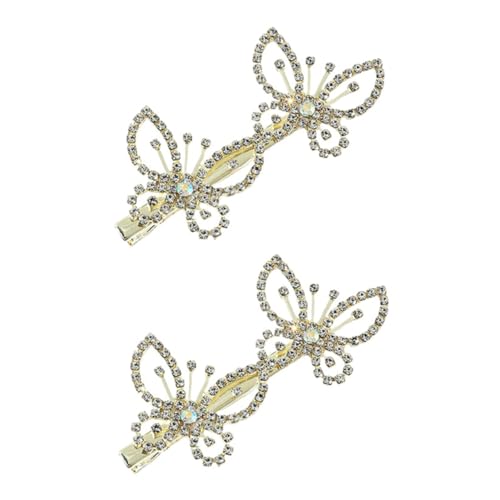 HONMEET 2stücke Zarte Schmetterling Strass Haarclips Haarspangen Mädchen Kopfschmuck Haar Styling Clip Für Alltag Party Urlaub Schmuck von HONMEET