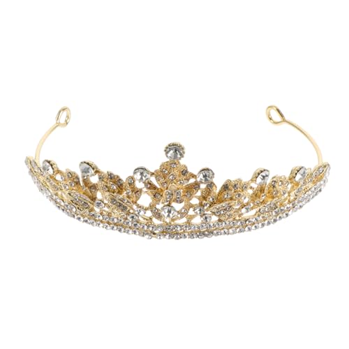 HONMEET Goldene Hochzeit Tiara Prop mit Funkelnden Kristallen Eleganter Braut Haarschmuck Leichtes Langlebiges Design Geeignet für Hochzeiten und Festliche Anlässe von HONMEET