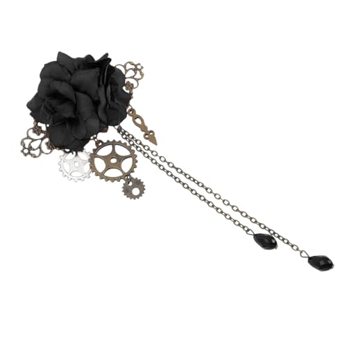 HONMEET Gothic Haarschmuck Rosen Haarspange Mechanisches Zahnrad Design Für Mädchen Cosplay Party Accessoires Aus Hochwertigen Materialien von HONMEET