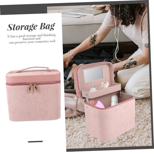 HONMEET Großer Kosmetikkoffer Handlich mit Spiegel Robuster Leichter Makeup Koffer für Damen Tragbare Schminktasche Wasserabweisend Kratzfest für Reisen und Alltag von HONMEET