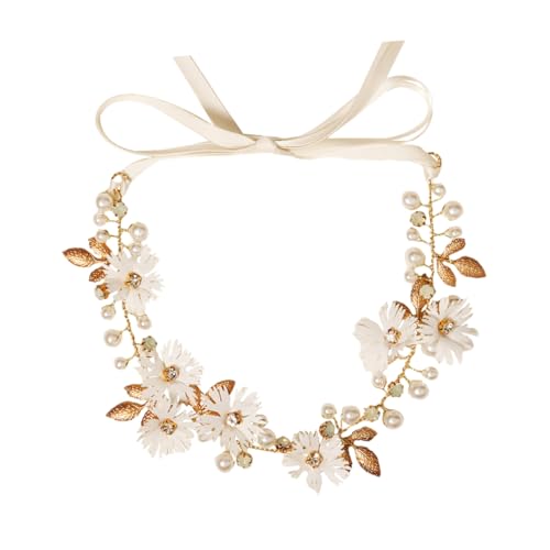 HONMEET Blumen Haarschmuck Mit Perlen Und Strass Für Hochzeiten Elegantes Haardband Für Bräute Brautjungfern Und Besondere Anlässe Vintage Design Mit Floralen Akzenten Hautfreundlich von HONMEET