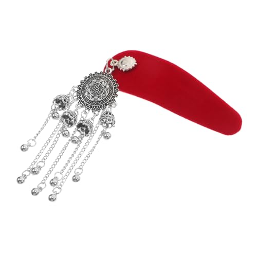 HONMEET Ethnischer Haarschmuck Für Damen Retro Chinesischer Haarclip Mit Silberfransen Hochzeitsaccessoire Für Besondere Anlässe Stilvolle Haarspange Für Braut Und Gala von HONMEET