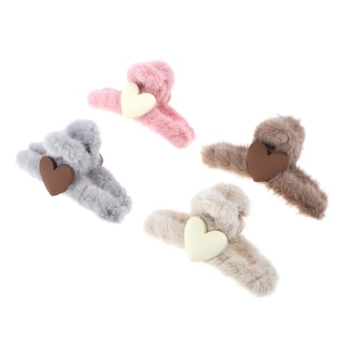 HONMEET 4stücke Plüsch Haarklammer Für Frauen Einzigartige Haarklammer Für Heimgebrauch Haarstyling-haarklammer Mit Weicher Plüschiger Textur von HONMEET