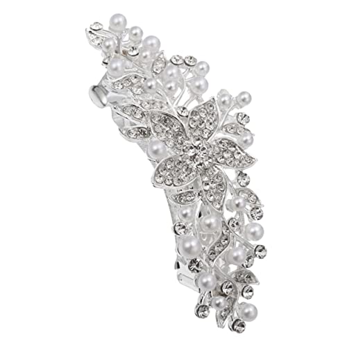 HONMEET Blumige Haarklammer Mit Strass Und Perlen Damen-haaraccessoire Für Besondere Anlässe Und Alltag Für Hochzeiten Und Partys von HONMEET