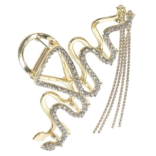 HONMEET Rhinestone Snake Hair Claw Clip Mit Quaste Große Haarklammer Für Dickes Haar Rutschfester Haaraccessoire Für Damen Für Hochzeiten Und Besondere Anlässe von HONMEET