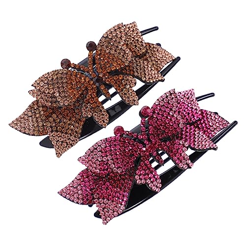 HONMEET 2stücke Schmetterling Entenschnabel Clip Rücken Haar Clip Halter Haar Accessoires Für Damen Mädchen von HONMEET