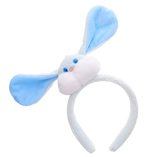 HONMEET Plüsch Häschen Stirnband Für Mädchen Cartoon Kaninchen Haarreif Ostern Party Deko Leicht Bequem Cosplay Zubehör Himmelblau von HONMEET
