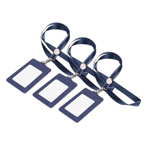 HONMEET Kartenhalter Ausweis Mit Umhängeband Aus Pu-Leder Kreditkartenhalter Mit Transparentem Fenster Praktischer Ausweishalter Für Mitarbeiter Und Studenten von HONMEET