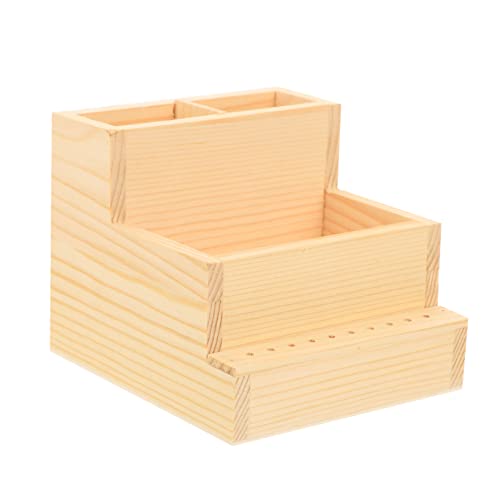 HONMEET Make-up-organizer Aus Naturholz Zweistufige Aufbewahrungsbox Schreibtisch-organizer von HONMEET