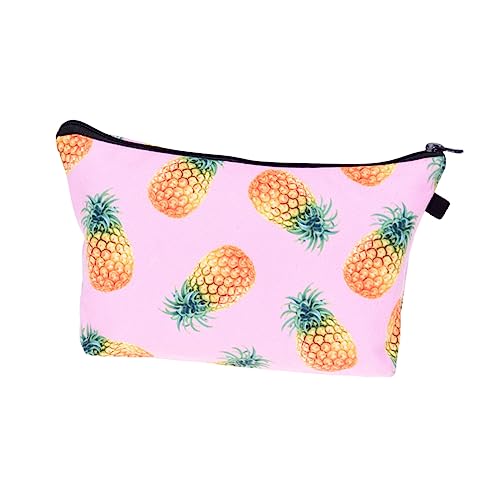 HONMEET Kompakte Kosmetiktasche Für Reisen Tragbare Make up Tasche Ananas Druck Organizer Für Frauen Kosmetikbeutel Für Outdoor Aktivitäten von HONMEET