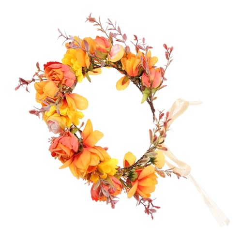 HONMEET Sonnenblumen-kopfschmuck Floraler Haarschmuck Für Frauen Orangefarbenes Hochzeits-stirnband von HONMEET