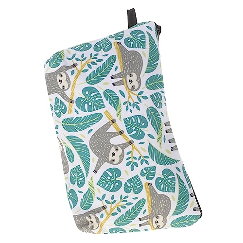 HONMEET Kosmetiktasche Für Damen Tragbare Schminktasche Gedrucktem Faultier-Design Aus Dacron-Material Geeignet Für Reisen Und Zuhause von HONMEET