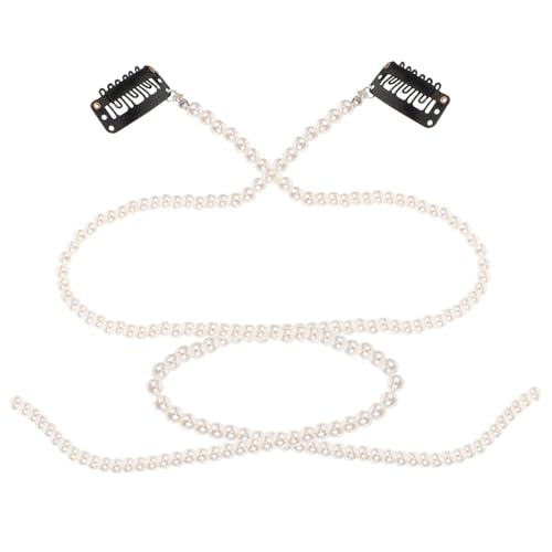 HONMEET 2stücke Perlen Haarkette Für Zöpfe Haarschmuck Haaraccessoires Für Mädchen Und Damen Zopf Haarschmuck Mit Ketten Exquisites Design Und Leichtes Tragen von HONMEET
