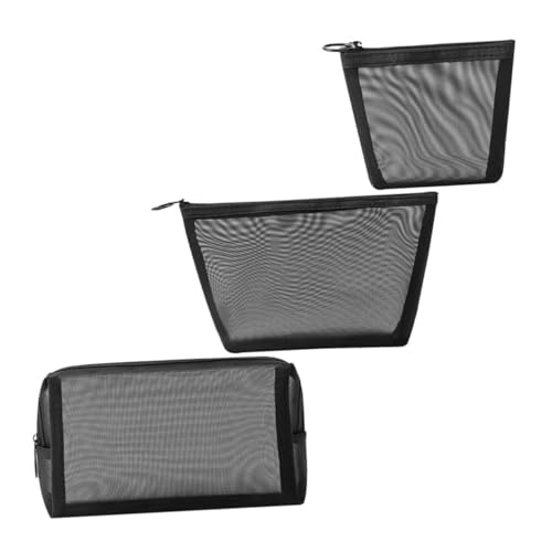 HONMEET Kulturbeutel-Set Aus Netzstoff – Reisekosmetiktasche in 3 Größen Make-up-Tasche Für Damen Mit Reißverschluss Große Aufbewahrungstasche von HONMEET