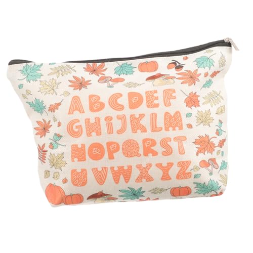 HONMEET Make-up-Tasche Mit Reißverschluss Kulturtasche Mit Buchstabenmuster Für Damen Outdoor-Tasche von HONMEET