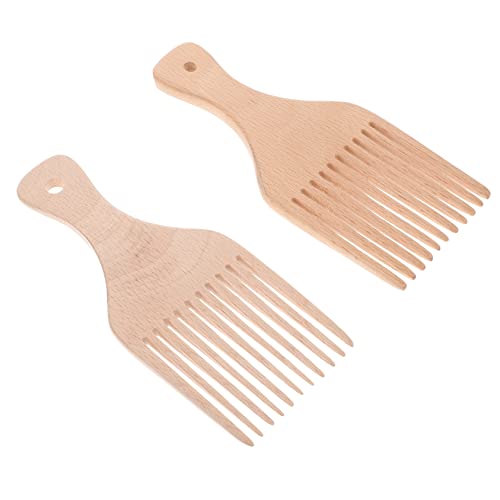 HONMEET Langzahnkamm Aus Holz Breiter Zahnholzkamm Für Glattes Haar Haarstyling Tool Für Männer Und Frauen Antistatisch Bequem Zu Halten Für Täglichen Gebrauch von HONMEET