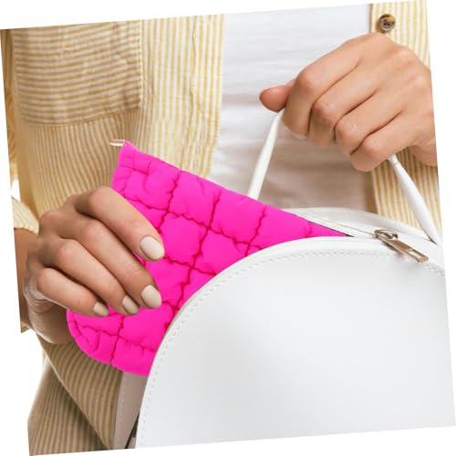 HONMEET Leichte Kompakte Kosmetiktasche Damen Praktische Reise Essentials Tasche mit Geordnetem Raster Vielseitig für Business Alltag und Reisen Tragbare Makeup Organizer Tasche in Rosa von HONMEET