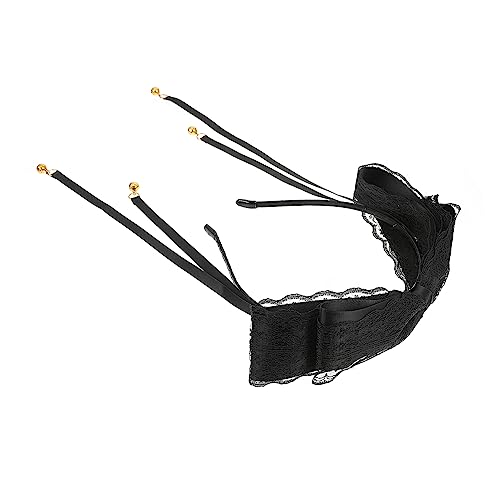 HONMEET Lace Bow Headband Mit Quasten Haarband Für Damen Und Mädchen Perfektes Accessoire Für Besondere Anlässe Und Cosplay Schwarz Und von HONMEET