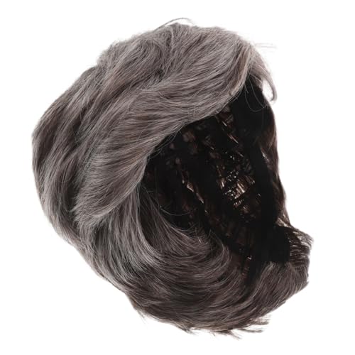 HONMEET Männer Perücke Kurz Braun-graue Hitzeresistente Synthetik Haarteil Für Cosplay Halloween Kostüm Alltag Natürlicher Look Herren Toupee HONMEET Männer Perücke Kurz Braun-graue Hitzeresistente Synthetik Haarteil Für Cosplay Halloween Kostüm Alltag Natürlicher Look Herren Toupee von HONMEET