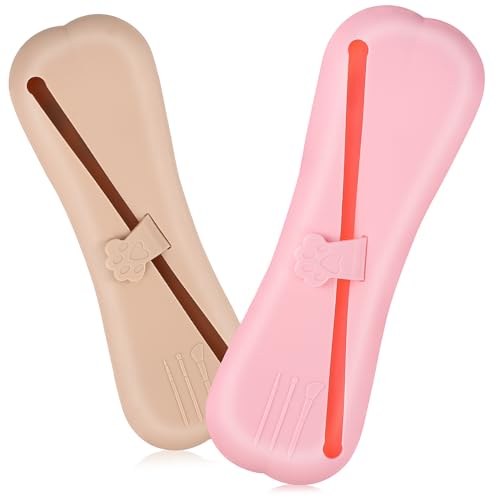 HONMEET 2 Stück Kosmetiktasche Für Make-up-Pinsel Aus Silikon Reise-Organizer Für Pinsel Make-up-Tasche Mit Diagonalem Reißverschluss von HONMEET