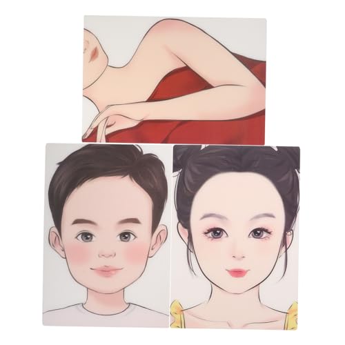 HONMEET 3stücke Schablonen Für Gesichtsbemalung Wiederverwendbare Make-up-vorlagen Realistisches Menschliches Gesichtsdesign Abwaschbares Übungsbrett Für Kunstkurse Festivals Und von HONMEET