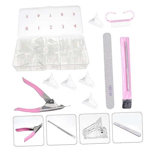 HONMEET Maniküre Transparent Teiliges Nail Patch Mit Nagelfeilen Nagelbürste Kunstnägel Für Nageldesign Für Nagelstudios Und Zuhause Hochwertige Langlebige Materialien von HONMEET