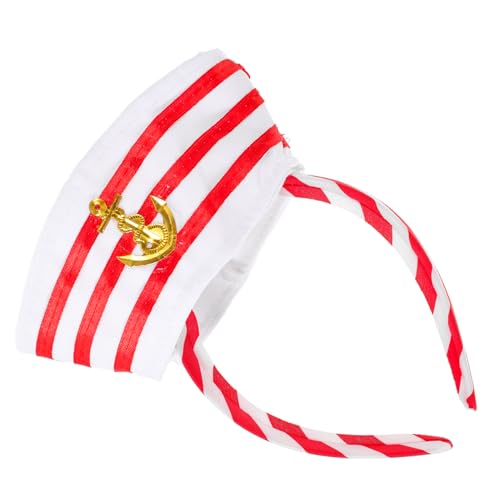 HONMEET Stirnband Mit Kapitänsmütze Yachthut Stirnband Matrosenmütze Haarreif Kopfschmuck Für Damen von HONMEET