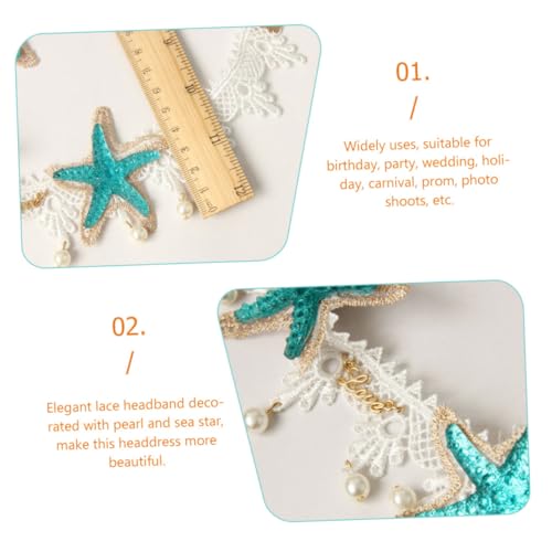HONMEET Meerjungfrau Haarreif mit Spitzenperlen und Seestern Elegantes Boho accessoire für Damen Geeignet für Hochzeiten Partys und Festliche Anlässe HONMEET Meerjungfrau Haarreif mit Spitzenperlen und Seestern Elegantes Boho accessoire für Damen Geeignet für Hochzeiten Partys und Festliche Anlässe von HONMEET