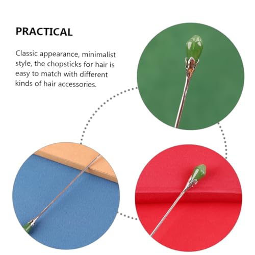 HONMEET Minimalistische Haargabel Silber Damen Haarschmuck für Dutt Haarstab Stabil für Hochzeit Party Alltag Geeignet von HONMEET