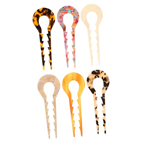 HONMEET 6 Stück U-förmige Haargabeln Aus Schildpatt Haarknotenhalter Für Damen Haarspangen Satz von HONMEET