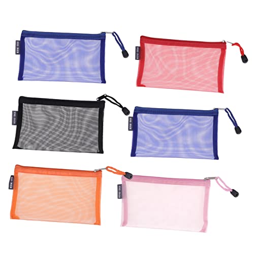HONMEET 6stücke Teilige Nylon-netztasche Mit Reißverschluss Federmäppchen Für Stifte Kosmetikzubehör Mehrzweck-Reisetasche Für Büro Und Schule Platz Für Kleinteile Wie Bargeld von HONMEET