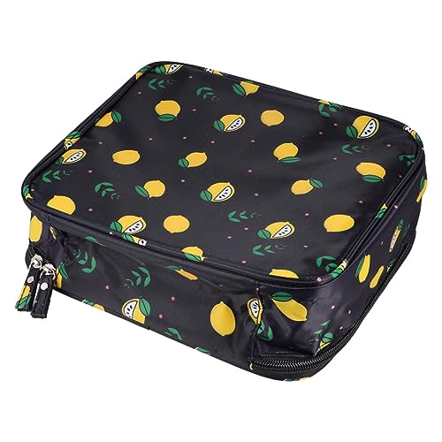 HONMEET Reise Kosmetiktasche Mit Großem Fassungsvermögen Praktischer Make-up Organizer Für Frauen Im Stilvollen Zitronenmuster Für Toilettenartikel Und Unterwegs von HONMEET