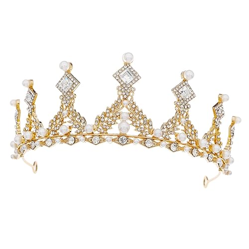 HONMEET Strass Tiara Für Hochzeit Braut Perlen Kopfschmuck Stirnband Haarschmuck Damen Mädchen von HONMEET