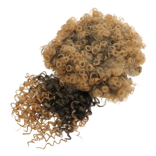 HONMEET Perücke Lockiges Haar Dutt Clip Dutt Natürlicher Pferdeschwanz Hoher Puff Frauen Spitze Braun Chemische Faser von HONMEET