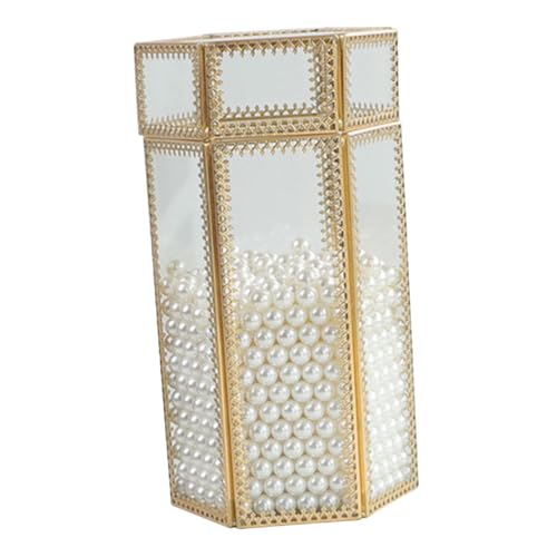 HONMEET Pinsel-organizer Aus Glas Eimer Für Make-up-pinsel Aus Perlen Lippenstiftbox Mit Deckel Kosmetikaufbewahrung Für von HONMEET