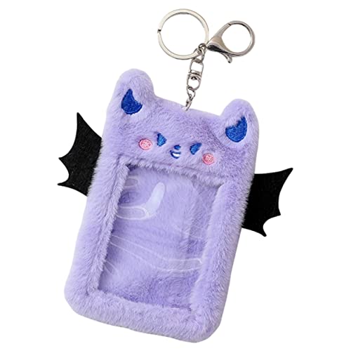 HONMEET Plüsch Id Kartenhalter Mit Teufelsflügeln Süßer Postkartenhülle Für Schüler Praktischer Ausweishalter Für Fotokarten Für Kpop-Fans Und Alltag von HONMEET