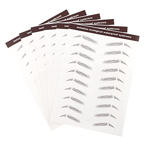 HONMEET 6er Satz Augenbrauen Aufkleber Abfallfest Verblasst Wiederverwendbar Durch Eintauchen in Wasser Und Erneutes Aufkleben Für Spärliche Augenbrauen von HONMEET